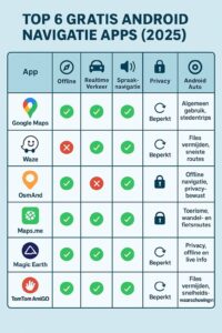 Android navigatie app - infographic