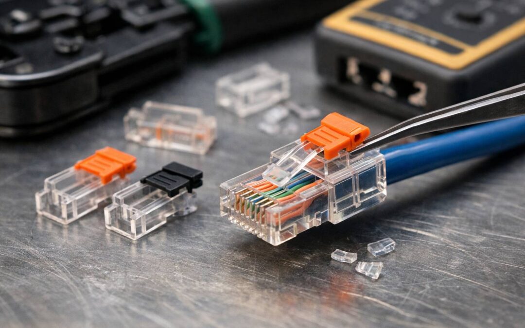 Vergrendelclip netwerkkabel kapot, netwerk, internet, ethernet, kabel, RJ45, reparatieclip - Tech-hack