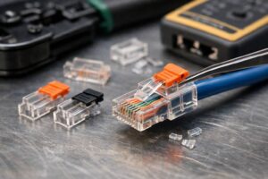 Vergrendelclip netwerkkabel kapot, netwerk, internet, ethernet, kabel, RJ45, reparatieclip - Tech-hack